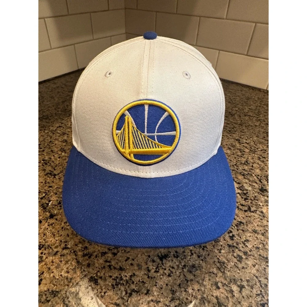 Golden State Warriors New Era 59FIFTY‎ Fitted Hat 7 5/8 White Blue Wool Blend